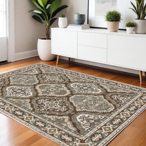 Homeroots 5' Enhance Your Space With A Blue Medallion Area Rug – Stain Resistant And Stylish Design! 4' X 6' Polyester 574790