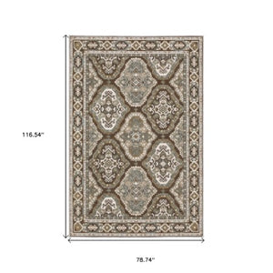 Homeroots 5' Enhance Your Space With A Blue Medallion Area Rug – Stain Resistant And Stylish Design! 7' X 10' Polyester 574791