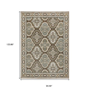 Homeroots 5' Enhance Your Space With A Blue Medallion Area Rug – Stain Resistant And Stylish Design! 8' X 11' Polyester 574792