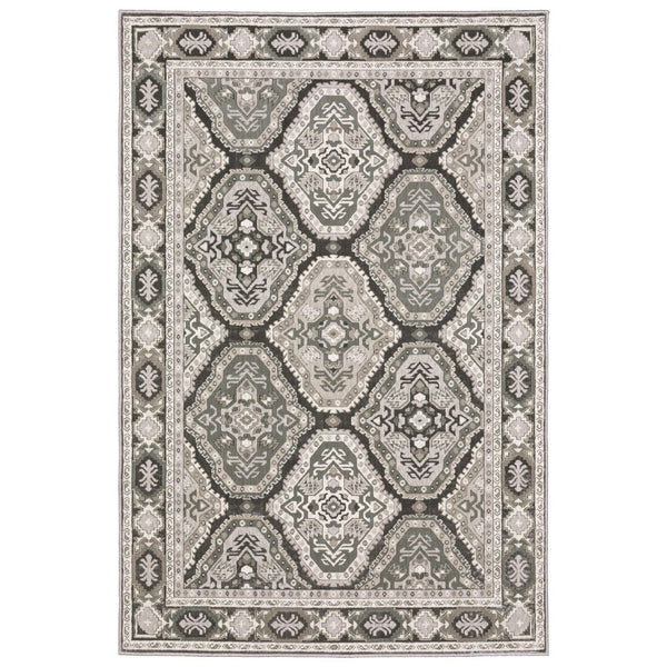 HomeRoots 5' Elegant Blue and Gray Medallion Area Rug – Durable, Stain-Resistant Design for Any Room Style 10' X 13' 574793