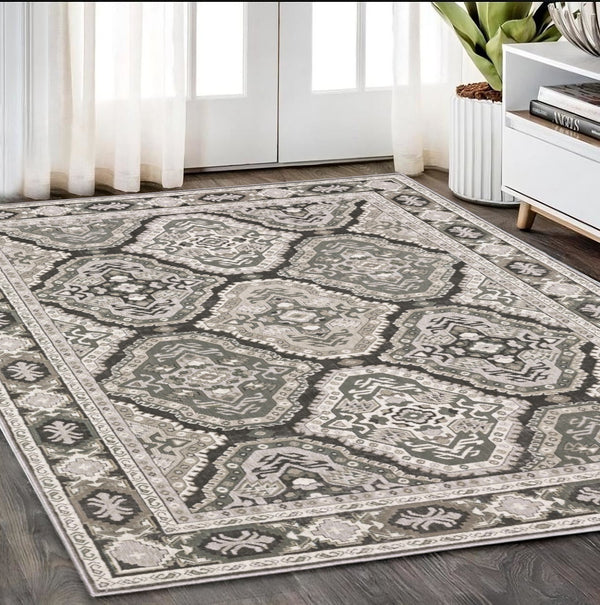 Homeroots 5' Enhance Your Space With A Blue Medallion Area Rug – Stain Resistant And Stylish Design! 5' X 8' Polyester 574795