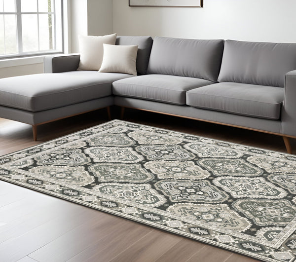 Homeroots 5' Enhance Your Space With A Blue Medallion Area Rug – Stain Resistant And Stylish Design! 8' X 11' Polyester 574797