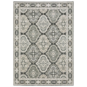 HomeRoots 5' Elegant Blue and Gray Medallion Area Rug – Durable, Stain-Resistant Design for Any Room Style 8' X 11' 574797