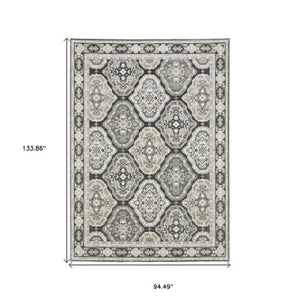 Homeroots 5' Enhance Your Space With A Blue Medallion Area Rug – Stain Resistant And Stylish Design! 8' X 11' Polyester 574797