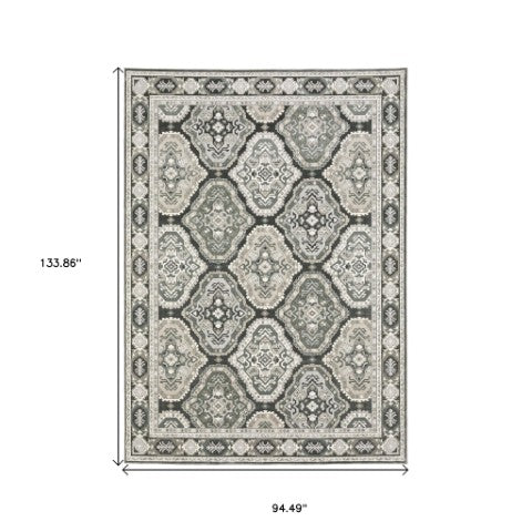 Homeroots 5' Enhance Your Space With A Blue Medallion Area Rug – Stain Resistant And Stylish Design! 8' X 11' Polyester 574797