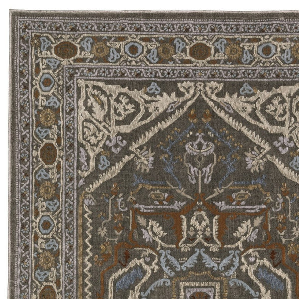 Homeroots 5' Blue Medallion Area Rug - Stylish Stain-resistant Design For Kids And Pets, Perfect For Any Room 10' X 13' Polyester 574799