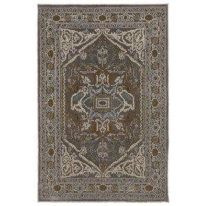 Homeroots 5' Blue Medallion Area Rug - Stylish Stain-resistant Design For Kids And Pets, Perfect For Any Room 4' X 6' Polyester 574800