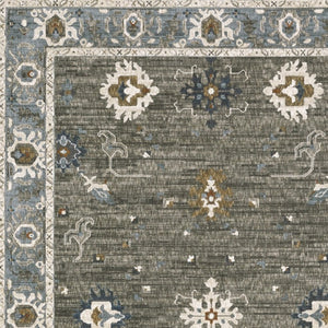 Homeroots 5' Elevate Your Space With A Stunning Blue Oriental Area Rug – Stain Resistant & Stylish Design! 5' X 8' Polyester 574809