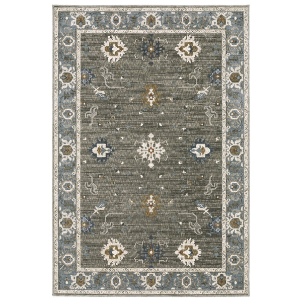 Homeroots 5' Elevate Your Space With A Stunning Blue Oriental Area Rug – Stain Resistant & Stylish Design! 5' X 8' Polyester 574809