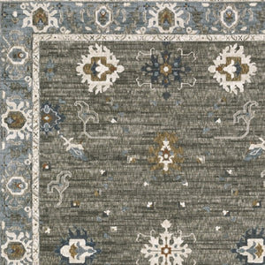 Homeroots 5' Elevate Your Space With A Stunning Blue Oriental Area Rug – Stain Resistant & Stylish Design! 10' X 13' Polyester 574810