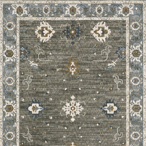 Homeroots 5' Elevate Your Space With A Stunning Blue Oriental Area Rug – Stain Resistant & Stylish Design! 4' X 6' Polyester 574811