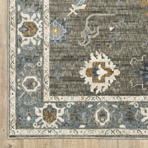 Homeroots 5' Elevate Your Space With A Stunning Blue Oriental Area Rug – Stain Resistant & Stylish Design! 4' X 6' Polyester 574811