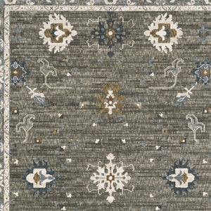 Homeroots 5' Elevate Your Space With A Stunning Blue Oriental Area Rug – Stain Resistant & Stylish Design! 7' X 10' Polyester 574812