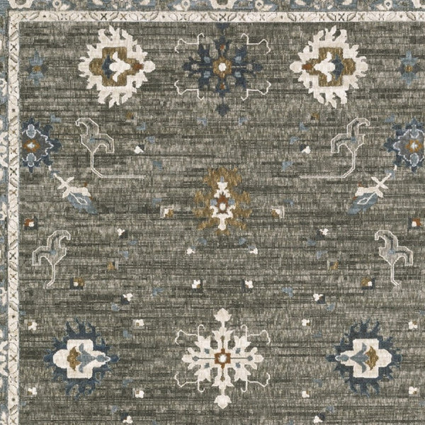 Homeroots 5' Elevate Your Space With A Stunning Blue Oriental Area Rug – Stain Resistant & Stylish Design! 7' X 10' Polyester 574812