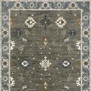 Homeroots 5' Elevate Your Space With A Stunning Blue Oriental Area Rug – Stain Resistant & Stylish Design! 8' X 11' Polyester 574813