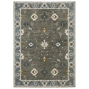 Homeroots 5' Elevate Your Space With A Stunning Blue Oriental Area Rug – Stain Resistant & Stylish Design! 8' X 11' Polyester 574813