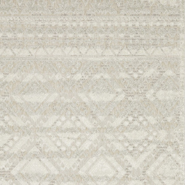 HomeRoots 5' Beige and Ivory Tribal Area Rug - Durable, Stain-Resistant Design for Stylish Living Spaces 7' X 10' 574821