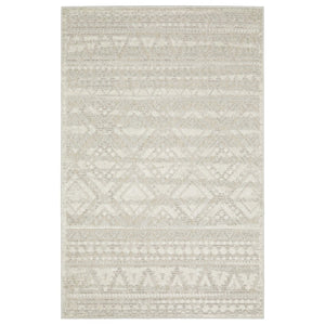 HomeRoots 5' Beige and Ivory Tribal Area Rug - Durable, Stain-Resistant Design for Stylish Living Spaces 8' X 11' 574822