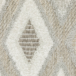 HomeRoots 5' Elegant Beige and Gray Diamond Area Rug – Durable, Stain-Resistant, Perfect for Any Home Decor 8' X 11' 574826
