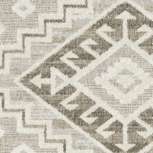 HomeRoots 5' Chic Beige and Brown Tribal Area Rug - Durable, Stain-Resistant Design for Any Stylish Space 7' X 10' 574829