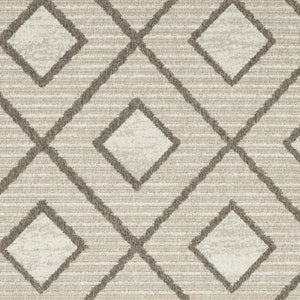 HomeRoots 5' Stylish Beige and Brown Geometric Area Rug – Modern, Stain-Resistant, Durable for Everyday Living 5' X 8' 574831