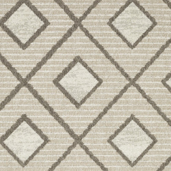 HomeRoots 5' Stylish Beige and Brown Geometric Area Rug – Modern, Stain-Resistant, Durable for Everyday Living 5' X 8' 574831