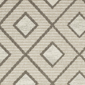 HomeRoots 5' Stylish Beige and Brown Geometric Area Rug – Modern, Stain-Resistant, Durable for Everyday Living 10' X 13' 574832
