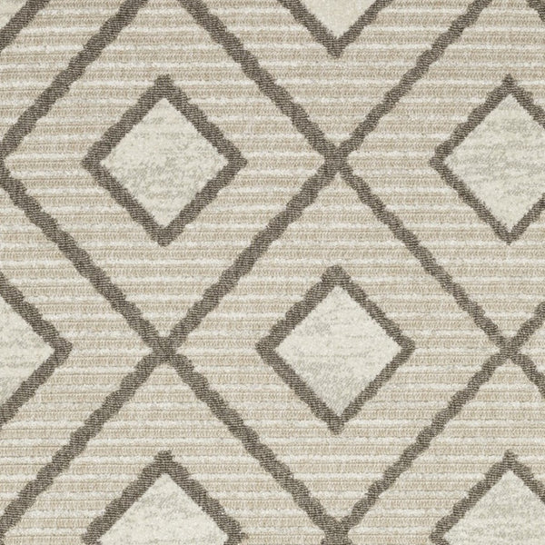HomeRoots 5' Stylish Beige and Brown Geometric Area Rug – Modern, Stain-Resistant, Durable for Everyday Living 10' X 13' 574832