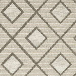 HomeRoots 5' Stylish Beige and Brown Geometric Area Rug – Modern, Stain-Resistant, Durable for Everyday Living 7' X 10' 574833