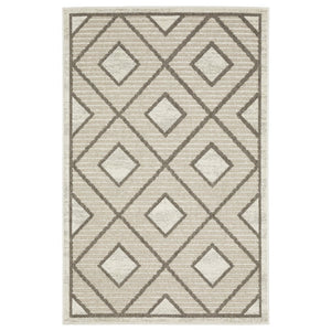 HomeRoots 5' Stylish Beige and Brown Geometric Area Rug – Modern, Stain-Resistant, Durable for Everyday Living 8' X 11' 574834