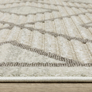 HomeRoots 5' Stylish Beige and Brown Geometric Area Rug – Modern, Stain-Resistant, Durable for Everyday Living 8' X 11' 574834