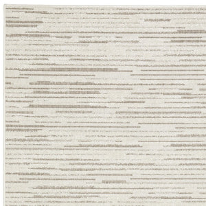 HomeRoots 5' Distressed Ivory and Brown Striped Area Rug - Durable, Stain-Resistant, Perfect for Any Space 5' X 8' 574835