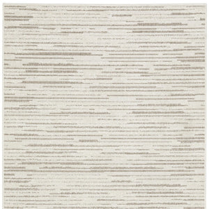 HomeRoots 5' Distressed Ivory and Brown Striped Area Rug - Durable, Stain-Resistant, Perfect for Any Space 7' X 10' 574837