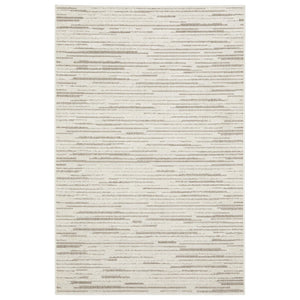 HomeRoots 5' Distressed Ivory and Brown Striped Area Rug - Durable, Stain-Resistant, Perfect for Any Space 8' X 11' 574838