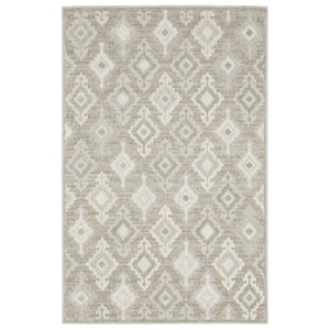 HomeRoots 5' Timeless Beige and Gray Oriental Area Rug - Stain Resistant, Durable, Perfect for High-Traffic Spaces 8' X 11' 574842