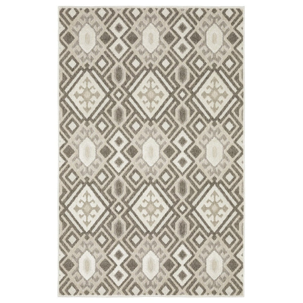 HomeRoots 5' Elegant Brown and Beige Tribal Area Rug - Durable, Stain-Resistant Design for Any Room Decor 5' X 8' 574847