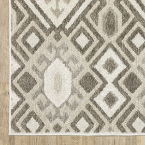 HomeRoots 5' Elegant Brown and Beige Tribal Area Rug - Durable, Stain-Resistant Design for Any Room Decor 10' X 13' 574848