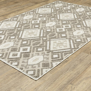 HomeRoots 5' Elegant Brown and Beige Tribal Area Rug - Durable, Stain-Resistant Design for Any Room Decor 7' X 10' 574849