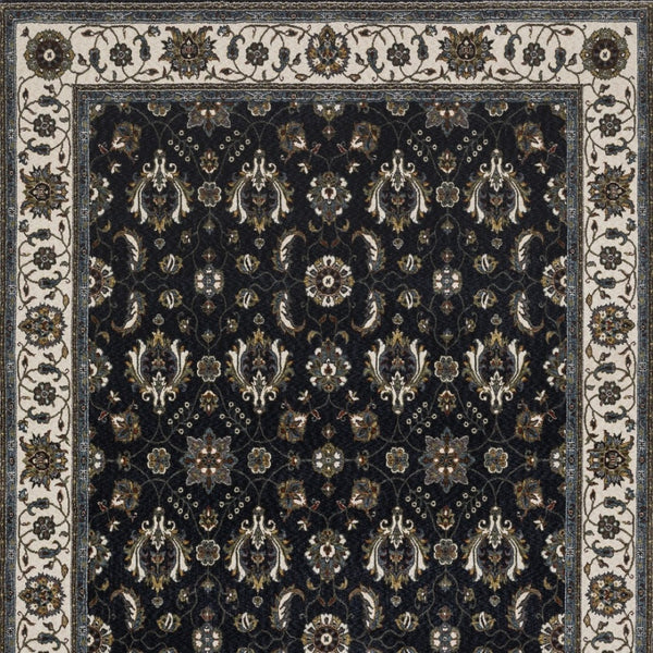 Homeroots 5' Blue Oriental Area Rug With Fringe - Stain Resistant, Stylish Design For Cozy Home Spaces 5' X 8' Polyester 574856