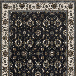 Homeroots 5' Blue Oriental Area Rug With Fringe - Stain Resistant, Stylish Design For Cozy Home Spaces 4' X 6' Polyester 574858