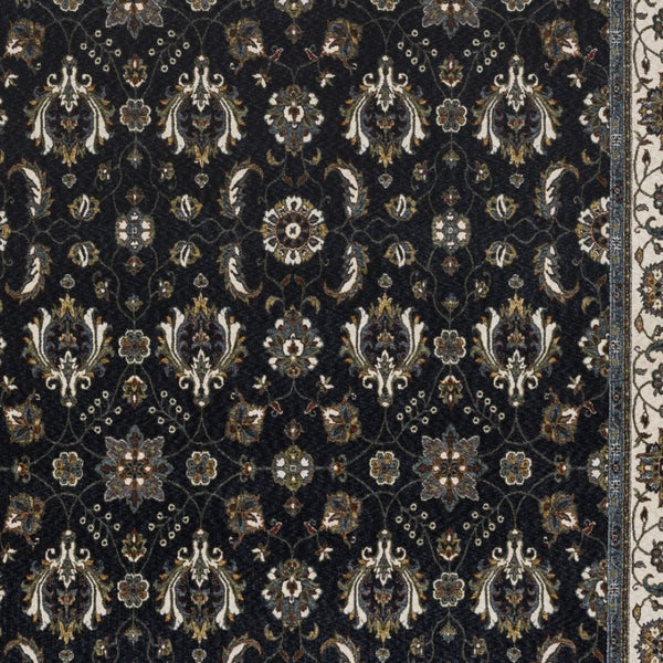 Homeroots 5' Blue Oriental Area Rug With Fringe - Stain Resistant, Stylish Design For Cozy Home Spaces 7' X 10' Polyester 574859