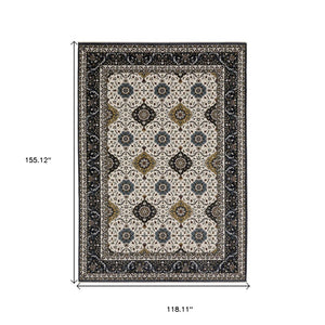 HomeRoots 5' Red Medallion Area Rug with Fringe - Elegant, Stain-Resistant Design for Stylish Living Spaces! 10' X 13' 574866