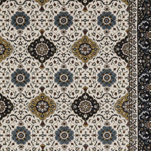 HomeRoots 5' Red Medallion Area Rug with Fringe - Elegant, Stain-Resistant Design for Stylish Living Spaces! 4' X 6' 574867