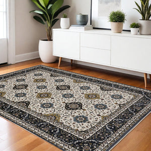 HomeRoots 5' Red Medallion Area Rug with Fringe - Elegant, Stain-Resistant Design for Stylish Living Spaces! 4' X 6' 574867