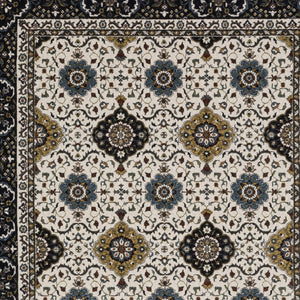 HomeRoots 5' Red Medallion Area Rug with Fringe - Elegant, Stain-Resistant Design for Stylish Living Spaces! 5' X 8' 574868