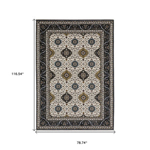 HomeRoots 5' Red Medallion Area Rug with Fringe - Elegant, Stain-Resistant Design for Stylish Living Spaces! 7' X 10' 574869