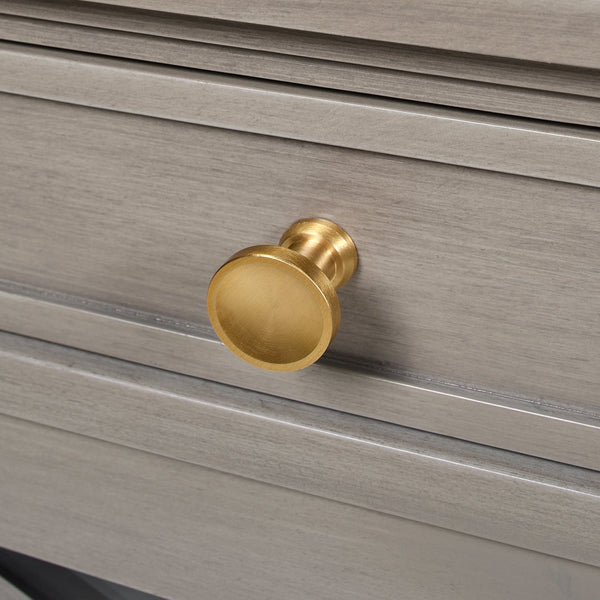 English Elm Jennifer Taylor Home - Dauphin 71" TV Stand Console Table in Grey Cashmere Wood with Gold Accents, Ample Storage, Assembled B2719P238490