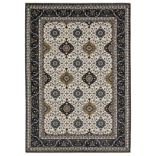 HomeRoots 5' Red Medallion Area Rug with Fringe - Elegant, Stain-Resistant Design for Stylish Living Spaces! 8' X 11' 574870