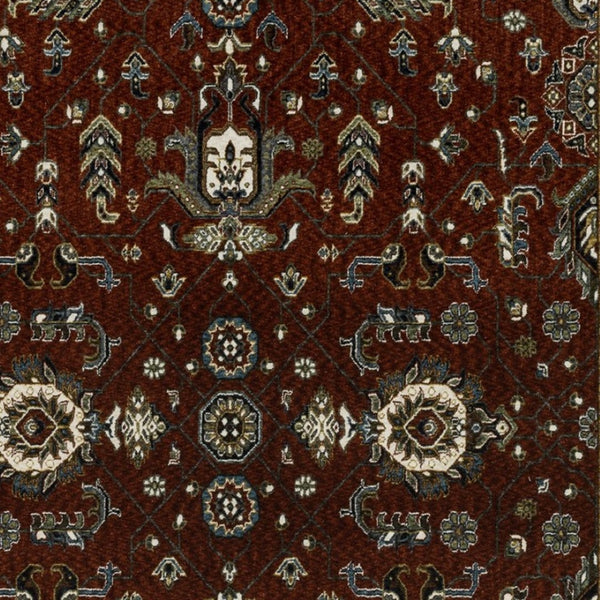 Homeroots 10' Red Oriental Area Rug With Fringe - Stain Resistant, Stylish Design For Living Spaces & Pets 4' X 6' Polyester 574872