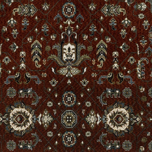 Homeroots 10' Red Oriental Area Rug With Fringe - Stain Resistant, Stylish Design For Living Spaces & Pets 7' X 10' Polyester 574874